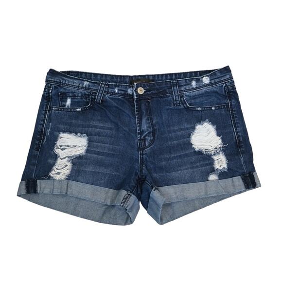 Klique B Womens 8 Cuffed Distressed Denim Jean Shorts - Picture 1 of 10